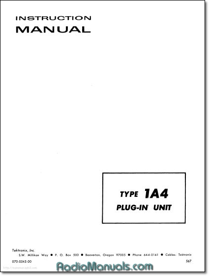 Tektronix 1A4 Manual